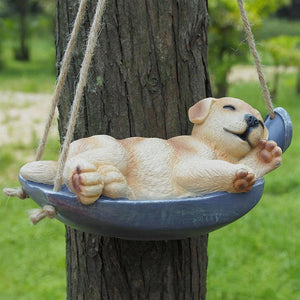 Cutest Sleeping Labrador Hanging Garden StatueHome DecorLabrador