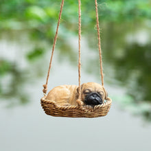 Load image into Gallery viewer, Image of sleeping and hanging Pug garden statue