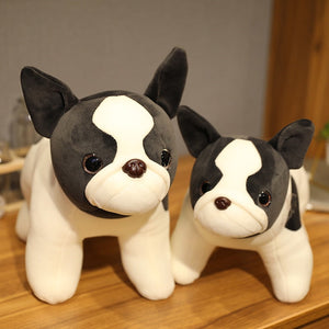 image of a two boston terrier stuffed toys in different sizes