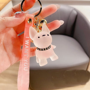 Cutest Translucent French Bulldog Keychains-Accessories-Accessories, Dogs, French Bulldog, Keychain-Peach-3