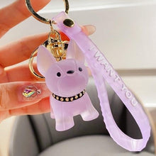 Load image into Gallery viewer, Cutest Translucent French Bulldog Keychains-Accessories-Accessories, Dogs, French Bulldog, Keychain-Light Purple-4