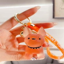 Load image into Gallery viewer, Cutest Translucent French Bulldog Keychains-Accessories-Accessories, Dogs, French Bulldog, Keychain-Orange-7