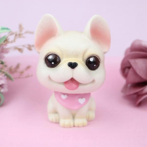 Cutest White Shih Tzu Love Miniature BobbleheadCar AccessoriesFawn / White French Bulldog