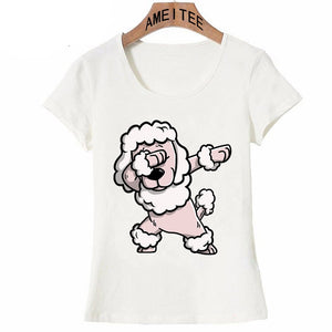 Dabbing Pink Poodle Womens T Shirt-Apparel-Apparel, Dogs, Poodle, T Shirt, Z1-2