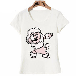 Dabbing Pink Poodle Womens T Shirt-Apparel-Apparel, Dogs, Poodle, T Shirt, Z1-6