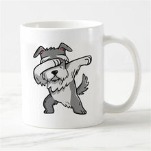 Load image into Gallery viewer, Image of a cutest Schnauzer coffee mug in a dabbing Schnauzer design