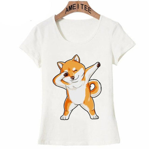 Dabbing Shiba Inu Womens T ShirtApparelShiba InuS