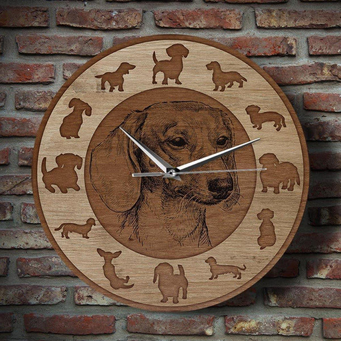 Image of a dachshund clock in the cutest dachshund design