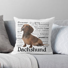Load image into Gallery viewer, Image of a dachshund cushion cover on the couch