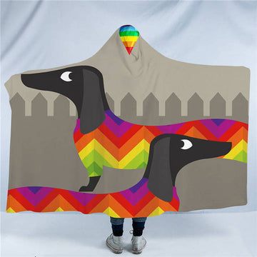 Image of dachshund fleece throw blanket