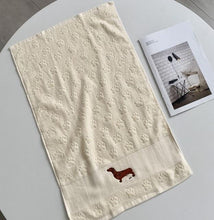 Load image into Gallery viewer, Image of dachshund hand towel