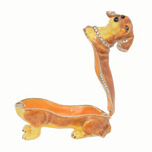 Load image into Gallery viewer, Open image of a dachshund jewely box