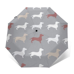 Dachshund Love Automatic Umbrellas-Accessories-Accessories, Dachshund, Dogs, Umbrella-Grey - Outer Print-9