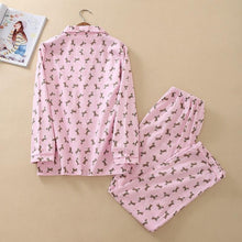 Load image into Gallery viewer, Image of a pink color Dachshund Pajama set back view with an infinite dachshund print design