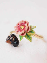 Load image into Gallery viewer, Dachshund Love Enamel Jewellery Set - Earrings, Ring and PendantJewellery
