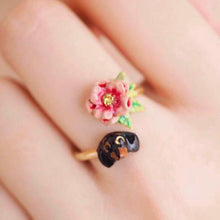 Load image into Gallery viewer, Dachshund Love Enamel RingJewellery