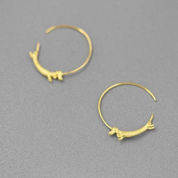 Dachshund Love Gold Plated Hoop Earrings 360x