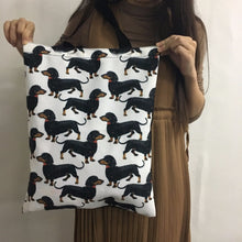 Load image into Gallery viewer, Dachshund Love Large Canvas Handbags-Accessories-Accessories, Bags, Dachshund, Dogs-2
