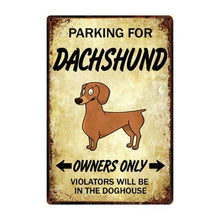 Load image into Gallery viewer, Image of a parking for dachshund signboard