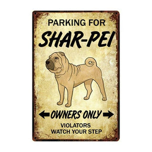 Dachshund Love Reserved Parking Sign BoardCarShar-PeiOne Size