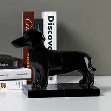 Load image into Gallery viewer, image of dachshund dog bookends in black