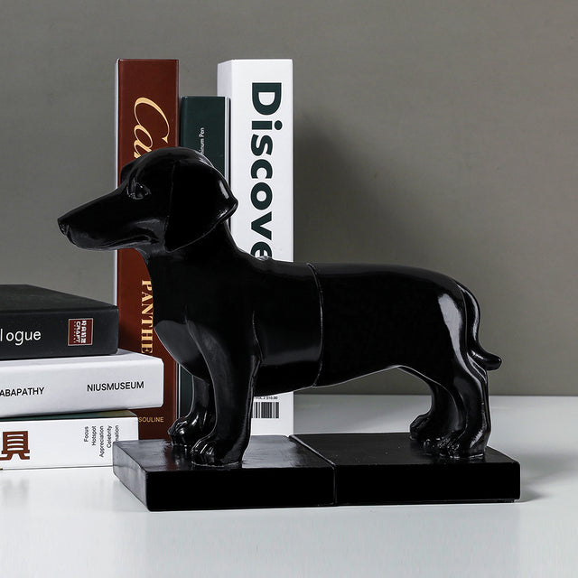 image of dachshund bookends in black