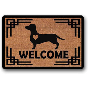 Image of weiner dog welcome mat