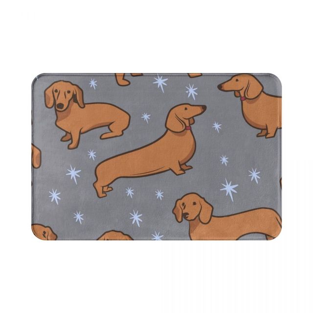 Dachshund Puppy Dog Kitchen Floor Area Rug; Non-Slip Polyester; 36”x 24”x  1.5”