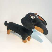 Load image into Gallery viewer, Image of a super cute realistic stuffed Dachshund animal plush toy on white background