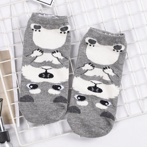 Dachshund Love Womens Cotton Socks-Apparel-Accessories, Dachshund, Dogs, Socks-Schnauzer-Ankle Length-14