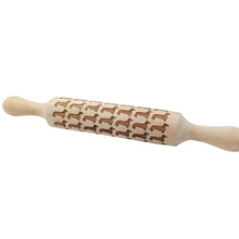 Load image into Gallery viewer, Image of dachshund rolling pin made of wood for baking cookies