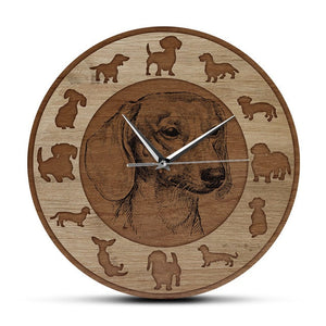 Image of a weenie dog clock