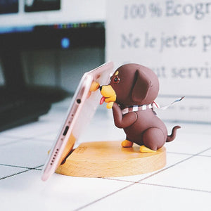 Image of a Dachshund mobile phone holder