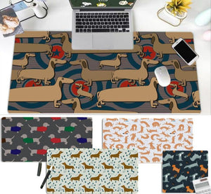 Image of four dachshund mousepads in the adorable Dachshund designs