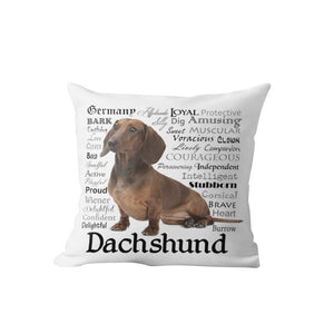 Image of a dachshund pillow cover
