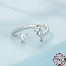 Load image into Gallery viewer, Dachshund Ring - Sterling Silver Dachshund Jewelry for Dog Lovers-Dog Themed Jewellery-Dachshund, Dogs, Jewellery, Ring-2