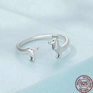 Dachshund Ring - Sterling Silver Dachshund Jewelry for Dog Lovers-Dog Themed Jewellery-Dachshund, Dogs, Jewellery, Ring-2