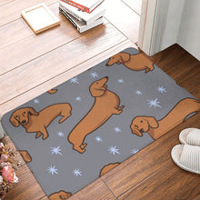 Load image into Gallery viewer, Image of a dachshund rug featuring dachshunds with stars