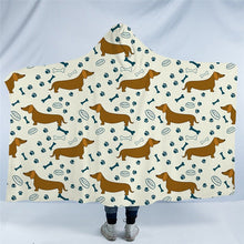 Load image into Gallery viewer, Image of dachshund sherpa blanket