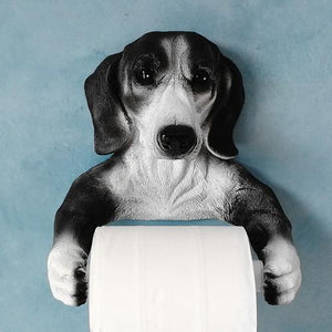Dachshund Love Toilet Roll Holders-Home Decor-Bathroom Decor, Dachshund, Dogs, Home Decor-Black and White-2