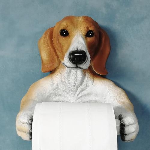 Dachshund Love Toilet Roll Holders-Home Decor-Bathroom Decor, Dachshund, Dogs, Home Decor-Chocolate / Red and White-1
