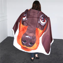 Load image into Gallery viewer, Image of a dachshund towel with dachshund face on it