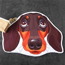 Load image into Gallery viewer, Image of a Dachshund face beach towel