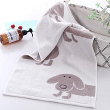 Load image into Gallery viewer, Image of a dachshund towel in the color light gray