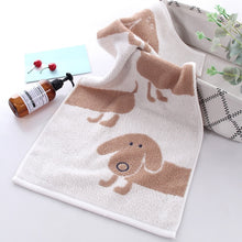 Load image into Gallery viewer, Image of a dachshund towel in the color tan brown