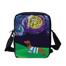 Load image into Gallery viewer, Image of a Dachshund messenger bag with a white background