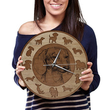 Load image into Gallery viewer, Image of a dachshund wall clock in the cutest dachshund design