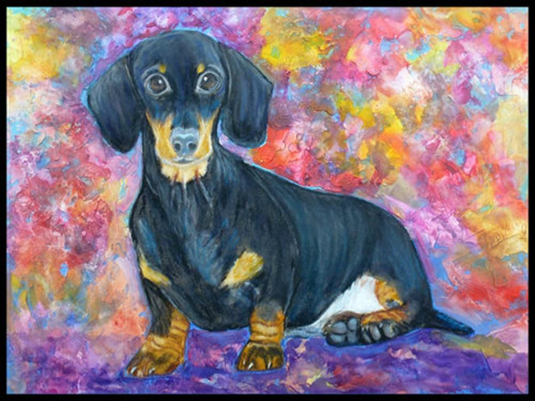 Image of an exquisite Dachshund art oil painting, handmade with oil paints on canvas