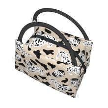 Load image into Gallery viewer, Top image of a dalmatian lunch bag in the cutest Dalmatian design