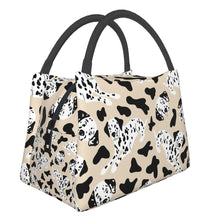 Load image into Gallery viewer, Image of a dalmatian lunch bag in the cutest Dalmatian design